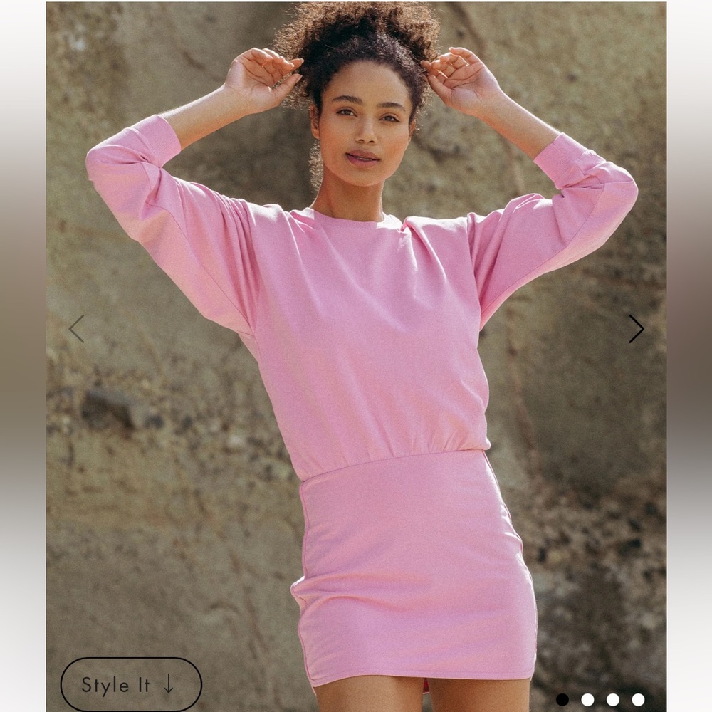 EUC - L*SPACE for ANTHROPOLOGIE Pink Long Sleeve Sweatshirt Dress